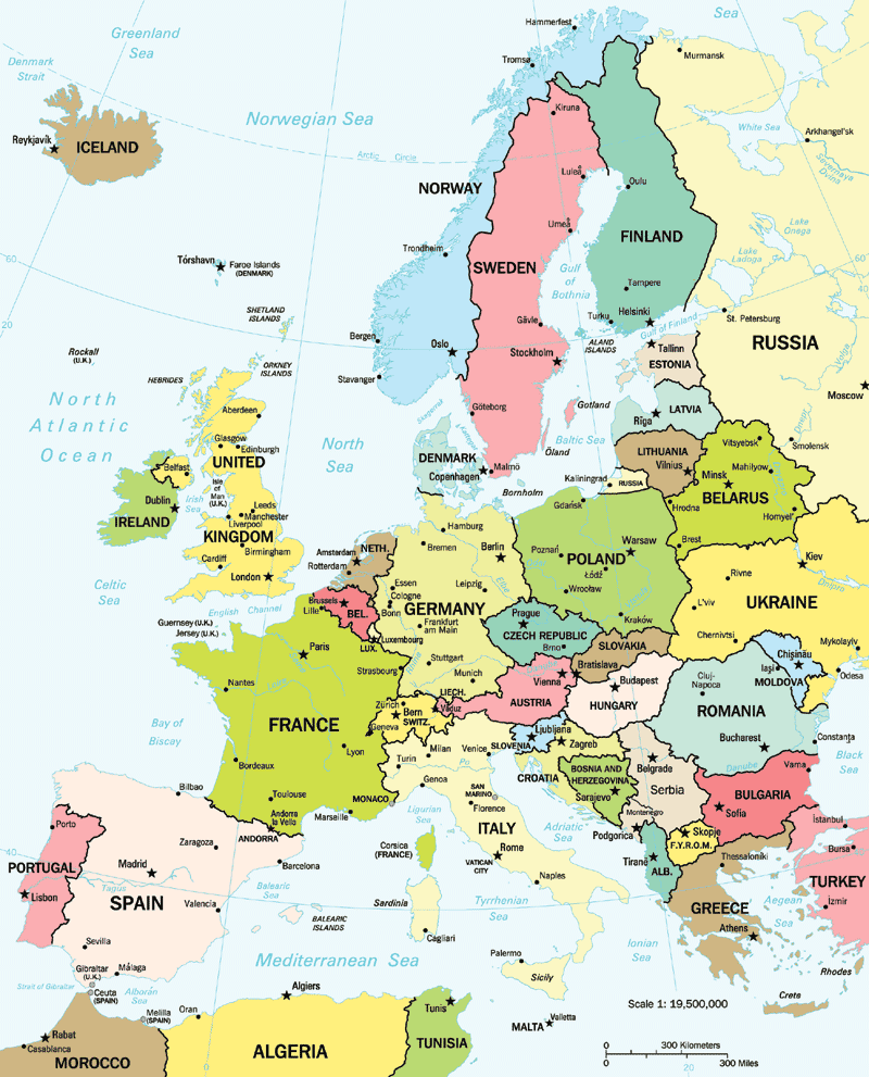 Political Map Of Europe 2008